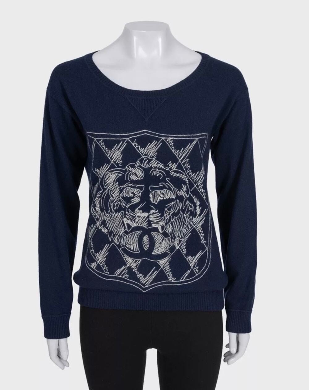 Chanel Vintage Blue Cashmere Jumper - Size M, EU38